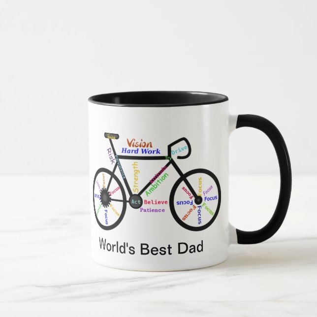 Motivierend Wörterbücher, Fahrradbeste Vater Tasse (Rechts)
