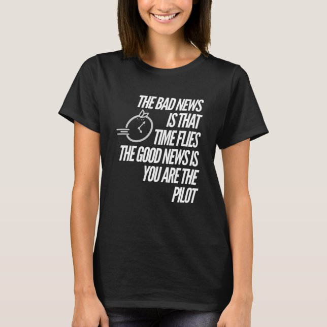 Motivierend Zeituhr, grafische Pilotenuhr T-Shirt (Vorderseite)