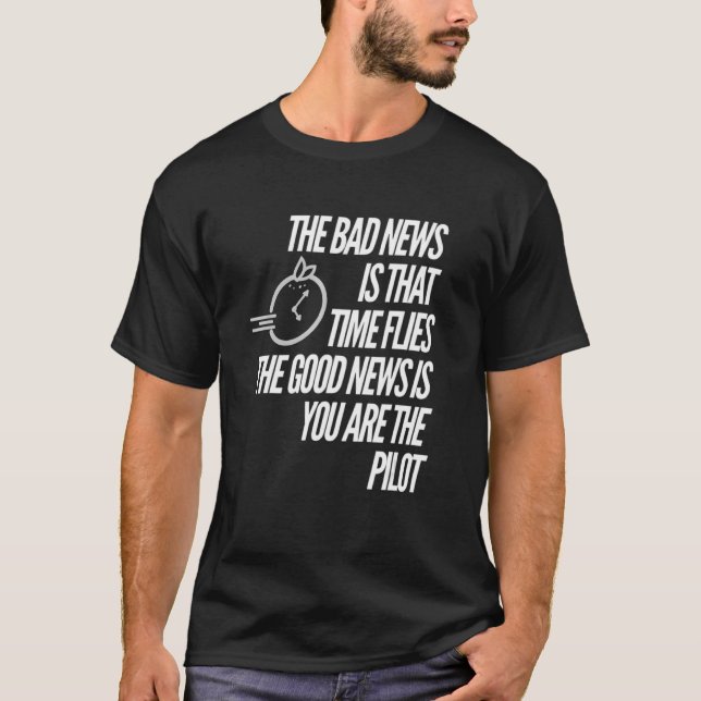 Motivierend Zeituhr, grafische Pilotenuhr T-Shirt (Vorderseite)