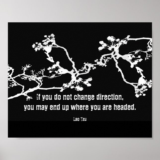 motivierend Zen-Zitat-Poster in Schwarzweiß Poster (Vorne)