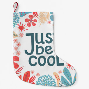 Motivierend Zitat, Abstrakter Blumenrahmen. Kleiner Weihnachtsstrumpf