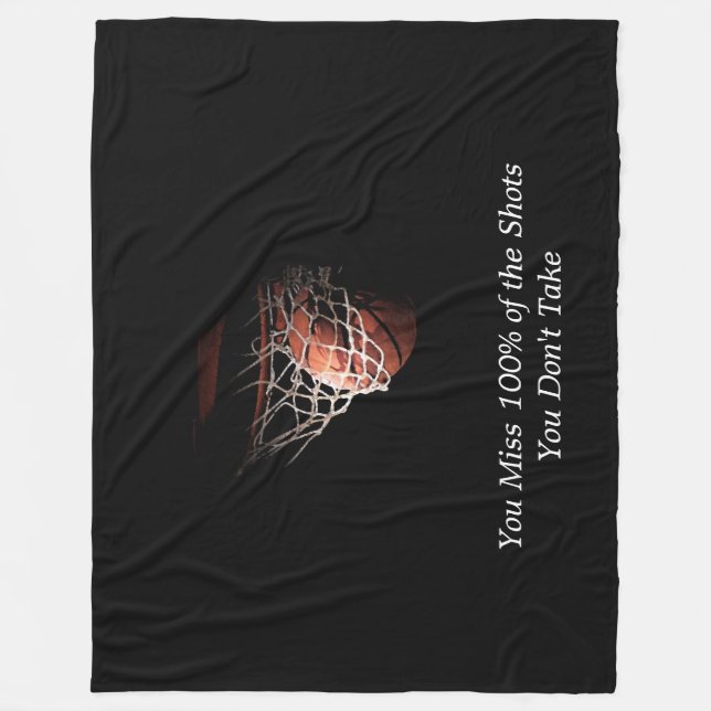 Motivierend Zitat Basketball Fleecedecke (Vorderseite)