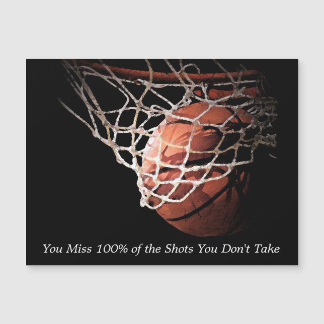 Motivierend Zitat Basketball Magnetkarte (Vorderseite)