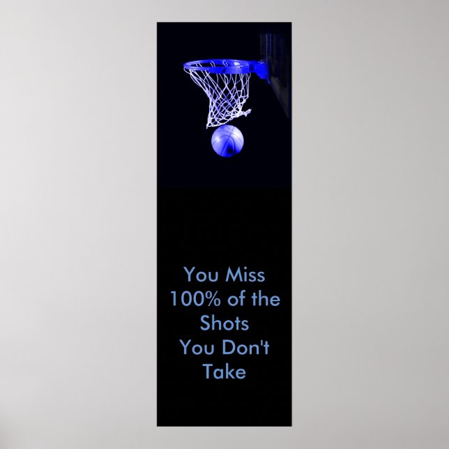 Motivierend Zitat Basketball Poster (Vorne)