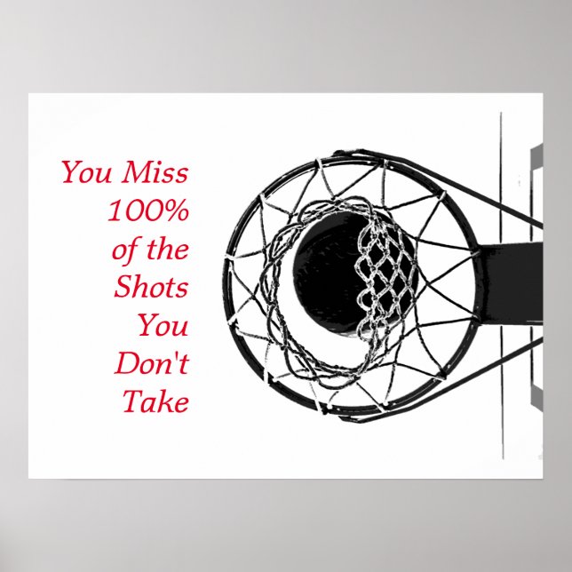 Motivierend Zitat Basketball Poster (Vorne)