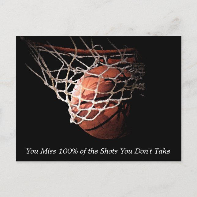 Motivierend Zitat Basketball Postkarte (Vorderseite)