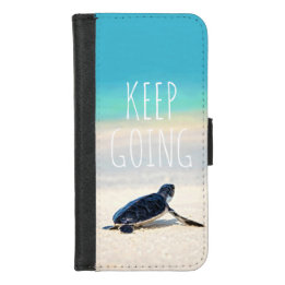 Motivierend Zitat Behalten Going Turtle Beach iPho iPhone 8/7 Geldbeutel-Hülle