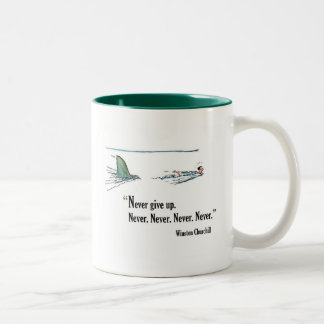 Motivierend Zitat der Prüfung durch Winston Zweifarbige Tasse