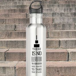 Motivierend Zitat-Design, modernes Schwarz und Edelstahlflasche