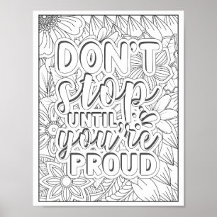 Motivierend Zitat Erwachsenenfarben Poster