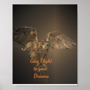 Motivierend Zitat: Flight to Your Dreams Poster