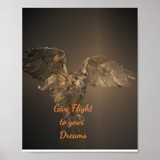 Motivierend Zitat: Flight to Your Dreams Poster