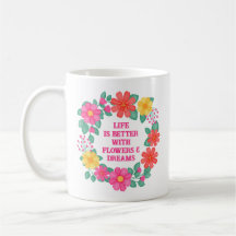 Motivierend Zitat florale Inspiration Rosa Orange