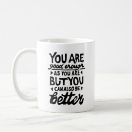 Motivierend Zitat Lino Print Tasse