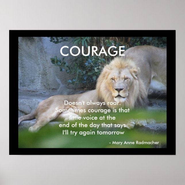 Motivierend Zitat Lion Hörensagen Poster (Vorne)