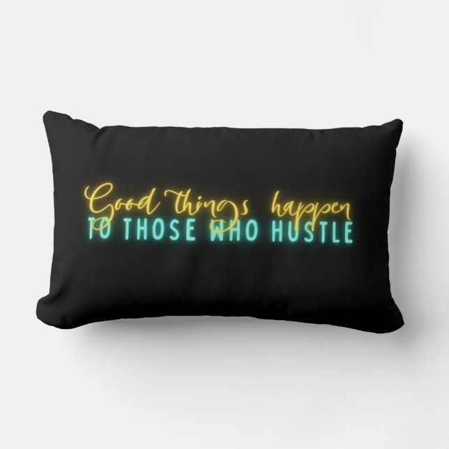 Motivierend Zitat Neon Word Art Lendenkissen (Vorderseite)