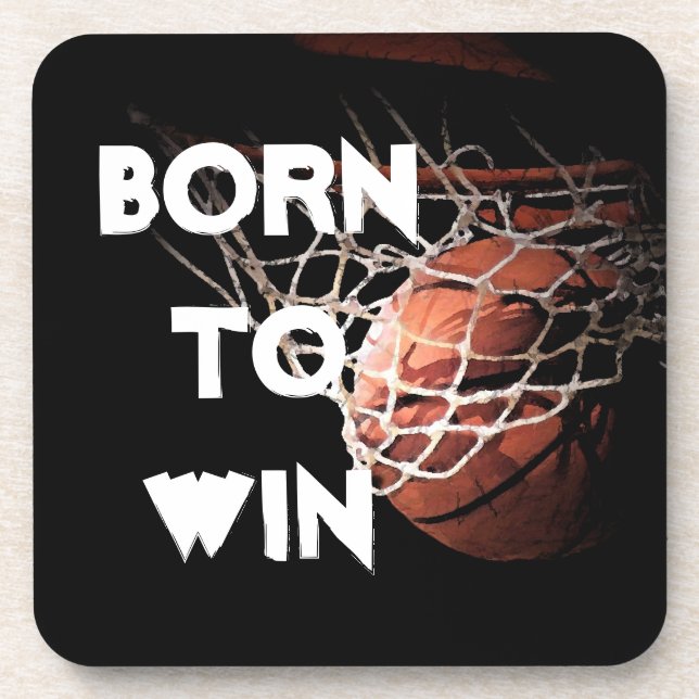 Motivierend Zitat Sprichwort Basketball Geboren zu Getränkeuntersetzer (Vorderseite)