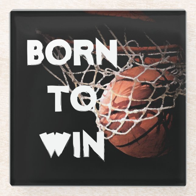 Motivierend Zitat Sprichwort Basketball Geboren zu Glasuntersetzer (Vorderseite)