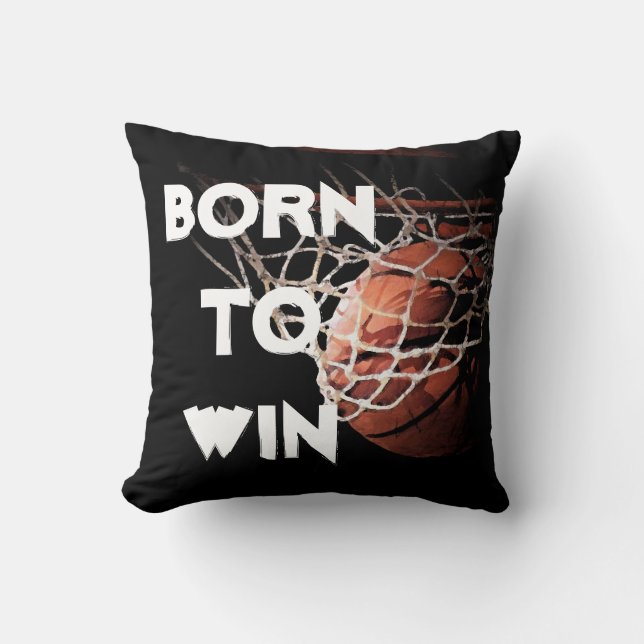 Motivierend Zitat Sprichwort Basketball Geboren zu Kissen (Vorderseite)