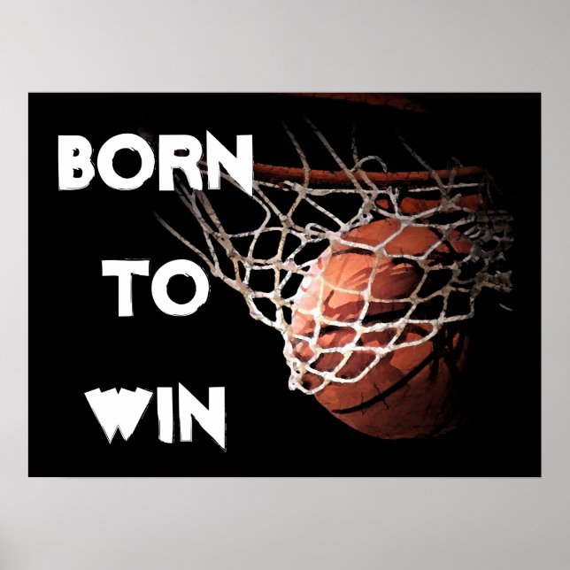 Motivierend Zitat Sprichwort Basketball Geboren zu Poster (Vorne)