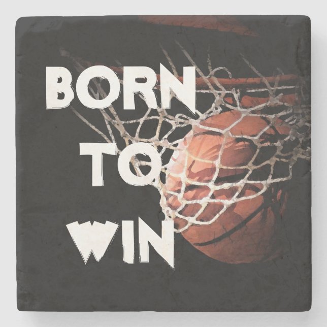 Motivierend Zitat Sprichwort Basketball Geboren zu Steinuntersetzer (Vorderseite)