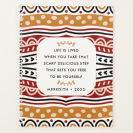 Motivierend Zitat über das Motif-Muster in Afrika Planer