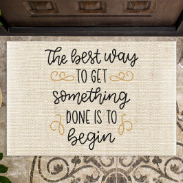 Motivierend Zitat über den Rustikal Burlap Fußmatte