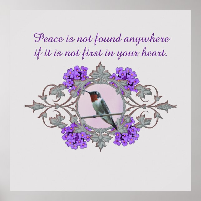 Motivierend Zitat und Hummingbird Poster (Vorne)