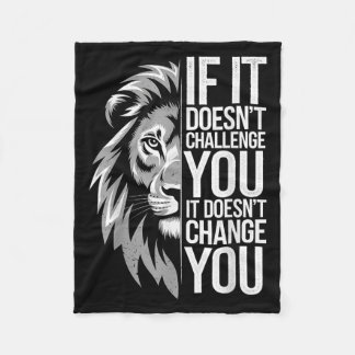 Motivierend Zitat von Lion Mindset für GYM-Workout Fleecedecke