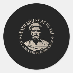 Motivierend Zitat von Marcus Aurelius zur Sterblic Runder Aufkleber