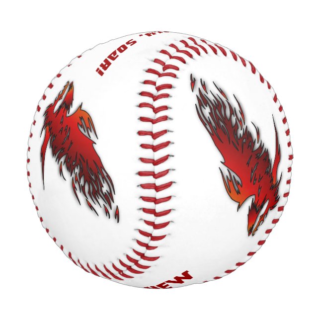 Motivierend Zitat von Raptor Red Flames Baseball (Schrägansicht)