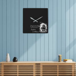 Motivierend Zitat von Vögeln auf Piratenschiffen Quadratische Wanduhr
