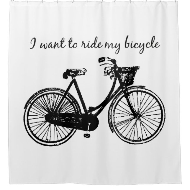 motivierend Zitat: "Woll, mein Fahrrad zu fahren" Duschvorhang (Vorderseite)