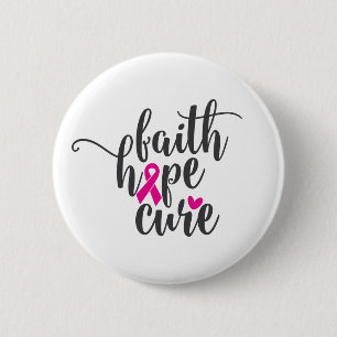 Motivierend Zitat zum Brustkrebs   Faith Hope Cure Button