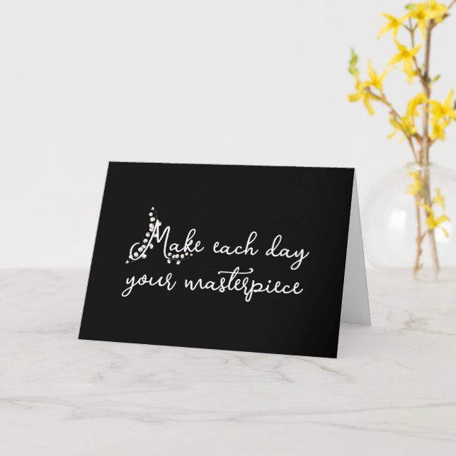 Motivierend Zitat zum Schwarzen Karte (Gelbe Blume)