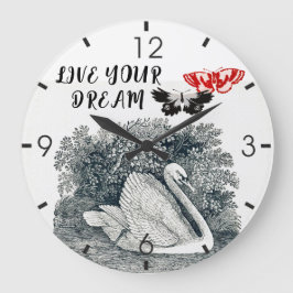 Motivierend Zitat zum Träumen Große Wanduhr