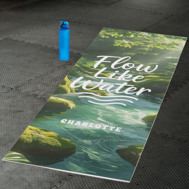 Motivierend Zitatblauer Fluss wie Wasserwald Yogamatte (Von Creator hochgeladen)