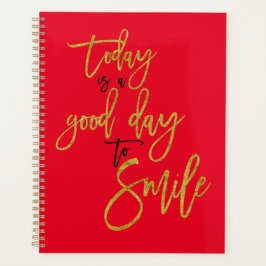 Motivierend Zitate Schwarze Gold Typografie Rot Planer