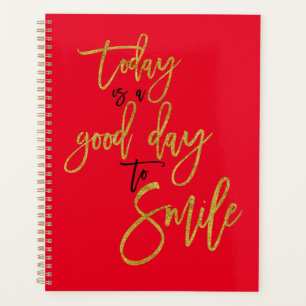 Motivierend Zitate Schwarze Gold Typografie Rot Planer