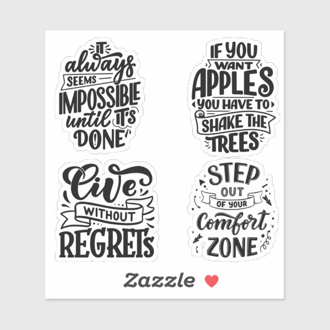 Motivierend Zitate Typografie-Aufkleber Aufkleber (Blatt)