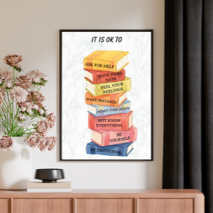 Motivierend Zitate Wasserfarbenbücher Benutzerdefi Poster