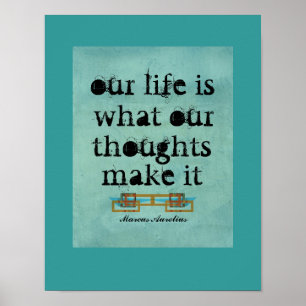 motivierend Zitatposter in aquamarinem Blau Poster