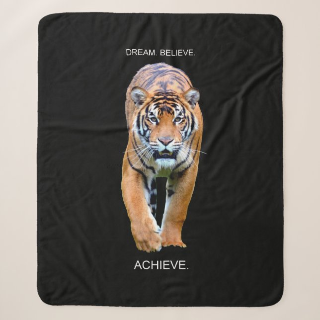 Motivierend Zitatstraum glauben Tiger erreichen Sherpadecke (Vorderseite)