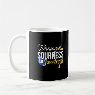 Motivierend Zitronenangebot von sauer bis süß Kaffeetasse
