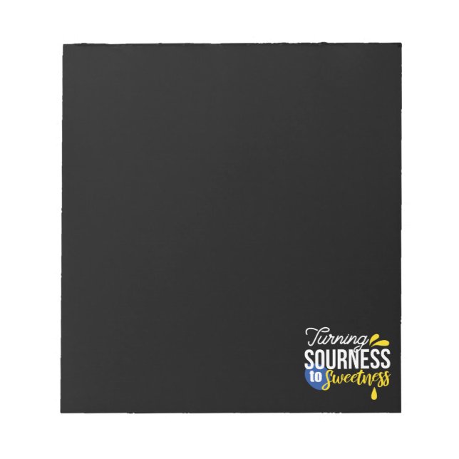 Motivierend Zitronenangebot von sauer bis süß Notizblock (Vorderseite)