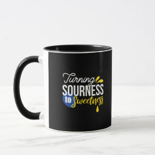 Motivierend Zitronenangebot von sauer bis süß Tasse