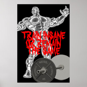 Motivierend Zuggeisteskrankes Weightlifting-Plakat Poster