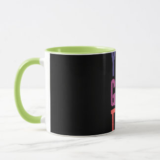 Motivierende farbenfrohe Typografie-Kaffeetasse Tasse