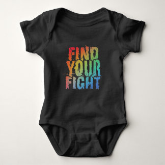 Motivierende Finde-deinen-Kampf-Zitat-Kunst Baby Strampler