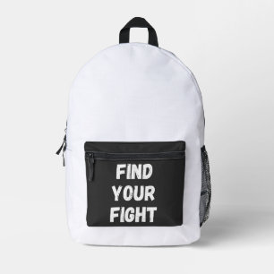 Motivierende Finde-deinen-Kampf-Zitat-Kunst Bedruckter Rucksack